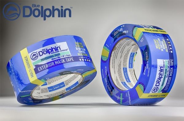 Стрічка малярна для зовнішніх робіт Blue Dolphin TARP&STUCCO, 30 днів синя