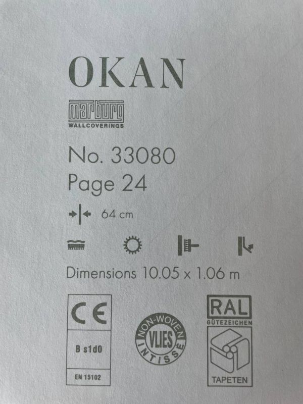 Шпалери вінілові на флізеліновій основі Marburg Okan 33080