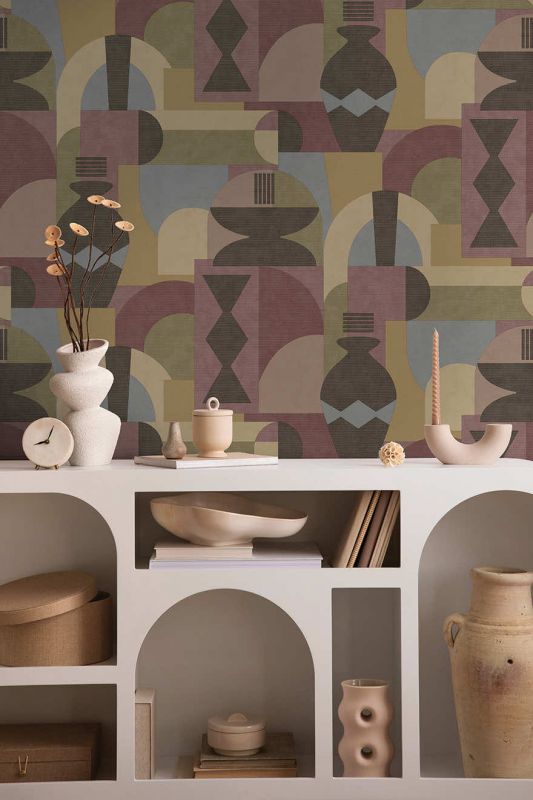 Шпалери Holden Khalili, Khalili Maroon/Beige