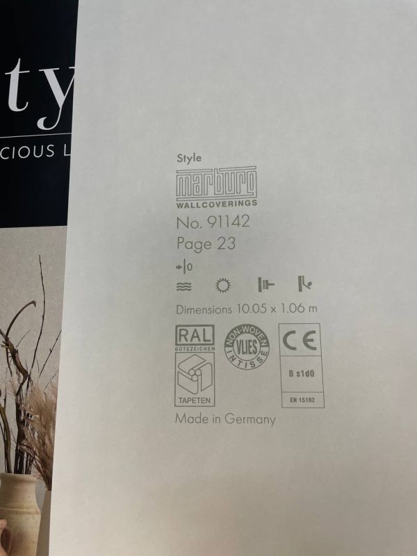 Шпалери вінілові на флізеліновій основі Marburg Style Conscious Living 91142