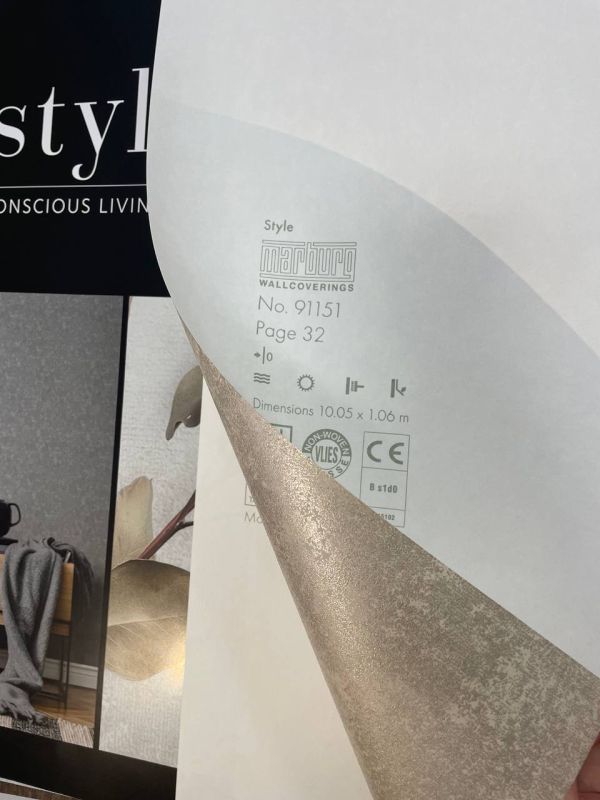 Шпалери вінілові на флізеліновій основі Marburg Style Conscious Living 91151
