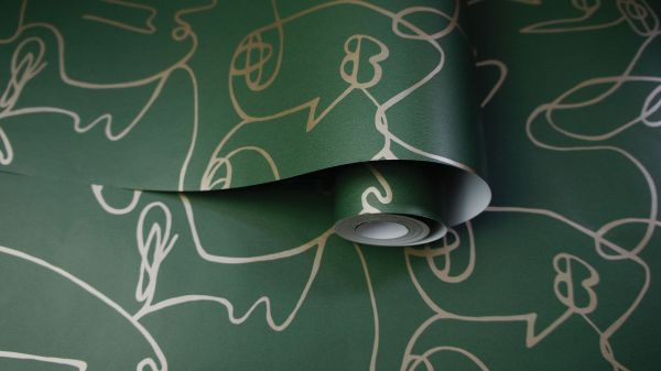 Шпалери Holden Amazonia, Linear Visage Green_Gold