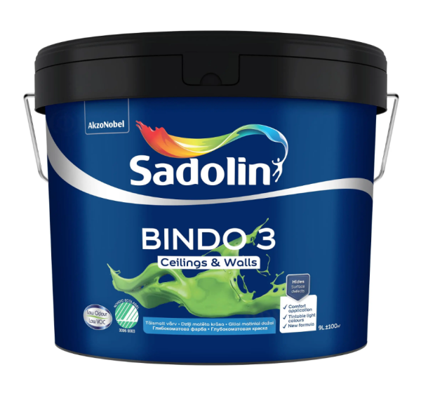 Фарба біла інтер'єрна Sadolin Bindo 3, глибокоматова