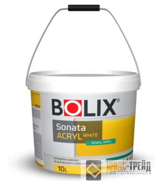 Фарба інтер'єрна білосніжна Bolix Sonata Acryl White, акрилова