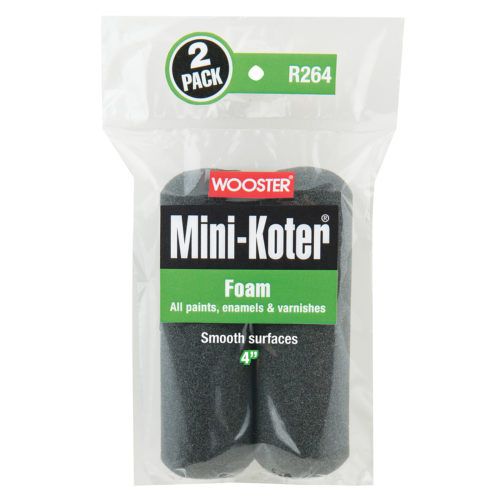Валік Wooster FOAM MINI-KOTER 4" (10 мм) 2-pack, безворсове покриття всіх фарб, емалей та лаків
