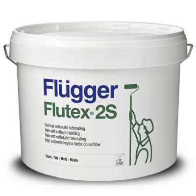 Фарба інтер'єрна Flügger Flutex 2S, латексна стельова біла