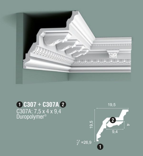 Декоративний блок (кронштейн) для карнизу Orac С307 А Duropolymer