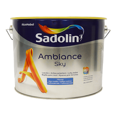 Фарба інтер'єрна для стелі Sadolin Ambiance Sky, біла глибокоматова