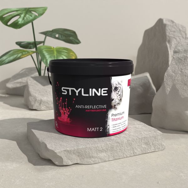 Фарба преміум класу латексна антиблікова інтер'єрна Styline Premium Titanium Matt, глибокоматова