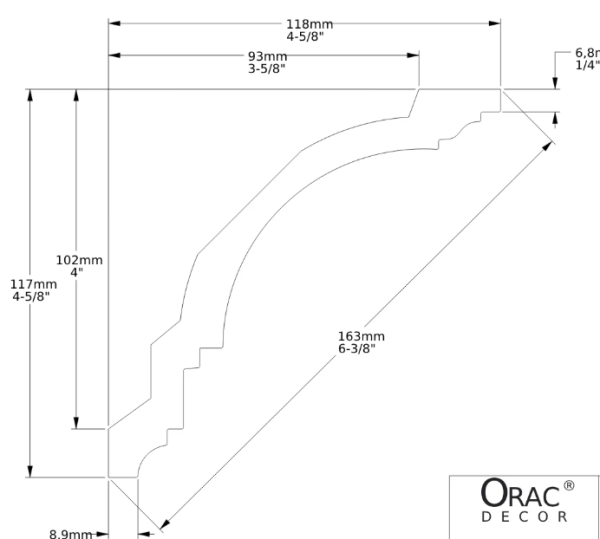 Карниз Orac CX106 Duropolymer® 200*11,8*11,7 см
