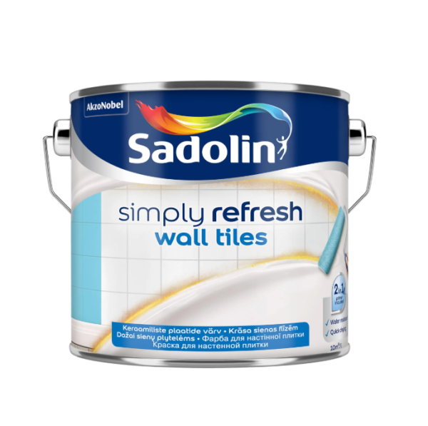 Фарба 2в1 для керамічної плитки Sadolin Simply Refresh Wall Tiles, напівматова